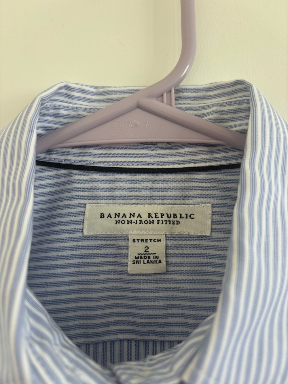 Banana Republic Light Blue Stripe women’s  Dress Shirt - Picture 2 of 4